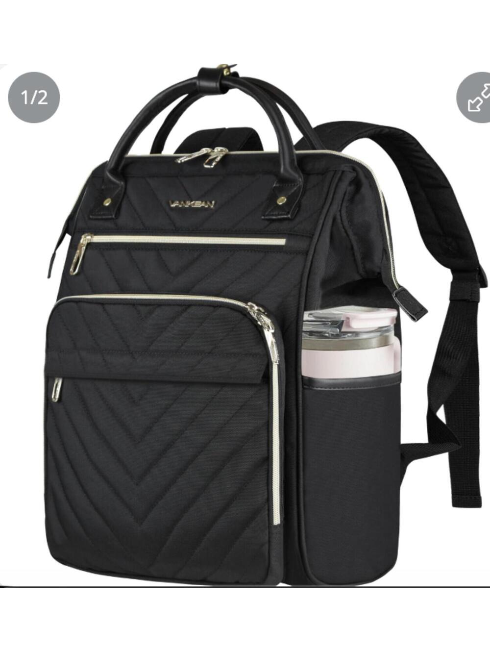 VANKEAN 17 Inch Laptop Black Backpack for Women